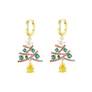 European and American Christmas Series Christmas Tree Zircon Earrings Christmas Earrings