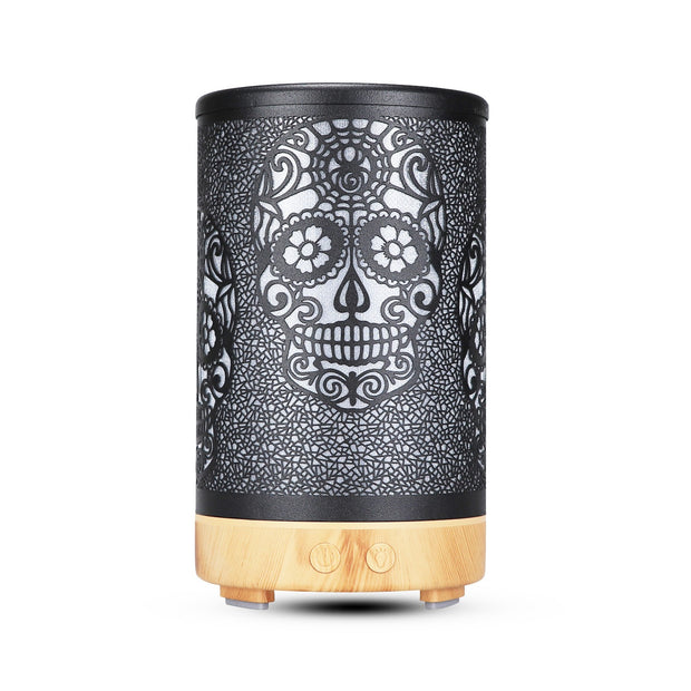 100ml Iron Metal Humificador De Aroma 7 Colors Led Lamp Ultrasonic Electric Skull Aroma Diffuser With Remote