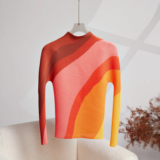 Miyake Pleated Plus Size Skirt Suit New High-end Light Luxury Womens Fashion Temperament Suit Female Two-piece Set Clothing